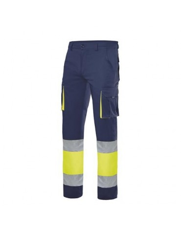 PANTALON STRETCH A.V. AZUL MAR/AMA.FLUOR T- XL