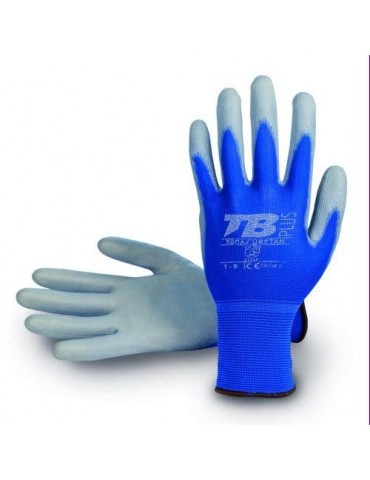 GUANTE NYLON AZUL POLIURETANO GRIS 500AZ URETAN-8