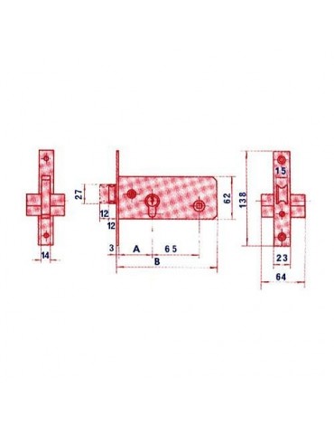 CERRADURA PUERTA METALICA 5557/70 LN LINCE
