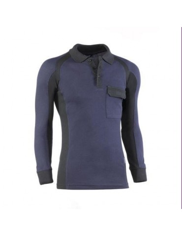 POLO PIQUE MANGA LARGA FLEX MARINO/NEGRO 681/S