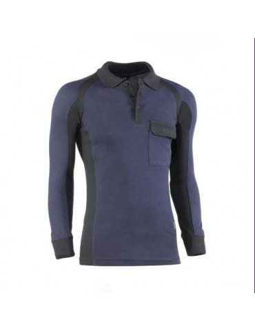 POLO PIQUE MANGA LARGA FLEX MARINO/NEGRO 681/M