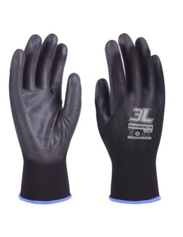 GUANTE PU NEGRO S/COSTURAS ECOCONTACT N A2000 T- 9