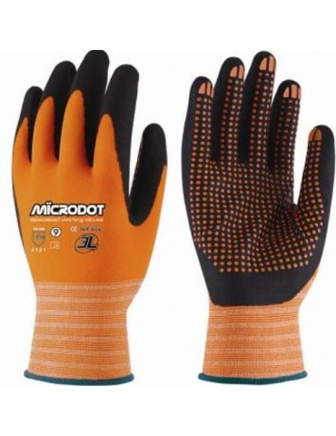 GUANTE NYLON NARANJA MICRODOT T- 7 WX-666 T7