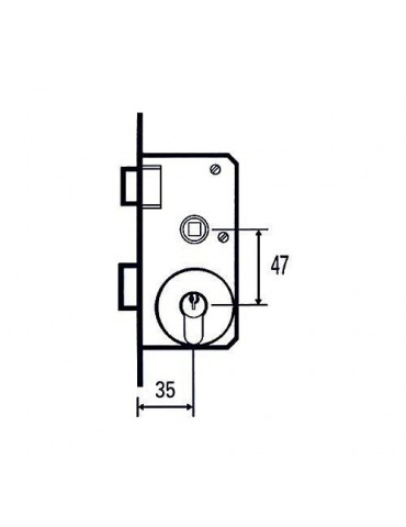 CERRADURA EMBUTIR 1501-2P 35 MCM