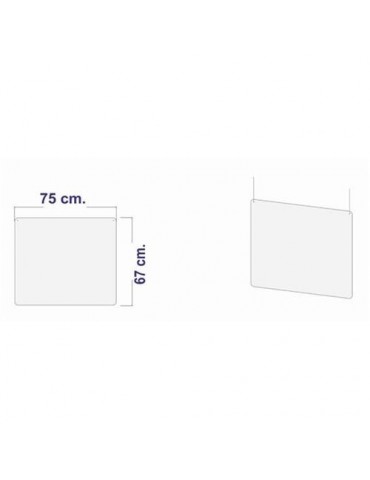 PANTALLA POLICARBONATO COLGADA 70X67CM.X3MM.