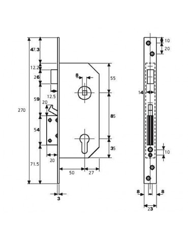 CERRADURA SEGURIDAD R200N/T1/6T TESA