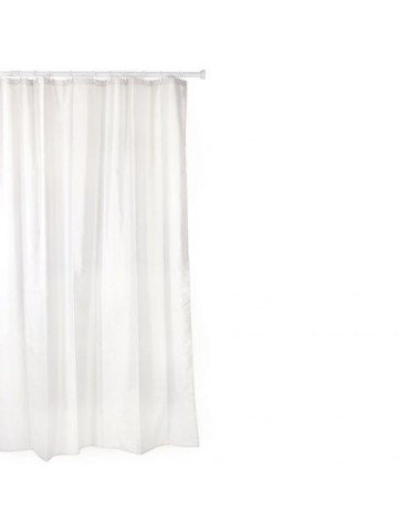 CORTINA BAÑO POLIESTER 220X200 BLANCO ANILLAS