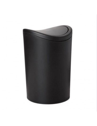 CUBO BAÑO CON TAPA BASCULANTE 6L. NEGRO 4470127