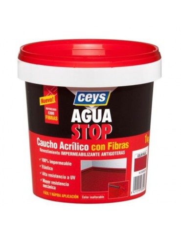 AQUASTOP CAUCHO ACRILICO CON FILTROS 1 KG.ROJO