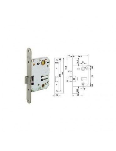 PICAPORTE UNIFICADO 134U/50RHN HIERRO NIQUELADO