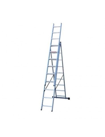ESCALERA INDUSTRIAL ALUMINIO 3 TRAMOS 9 PELDAÑOS
