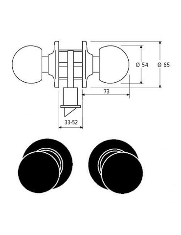 POMO BOLA 3905/UO LATON PULIDO TESA