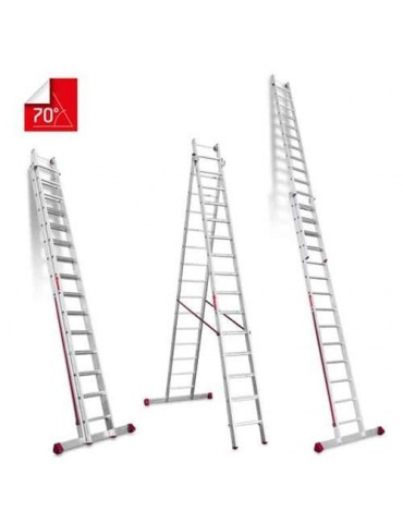 ESCALERA MULTIUSO DE DOS TRAMOS CON 15 PELDAÑOS