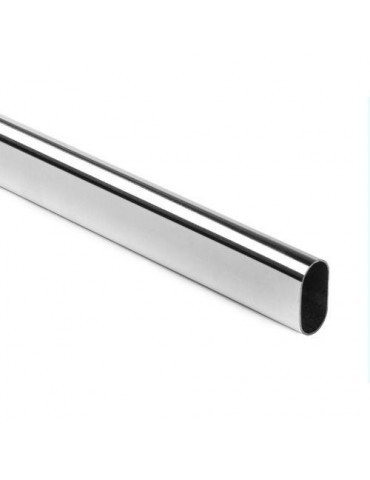 BARRA TUBO OVAL CROMO 25X15 1.5 METROS 220012