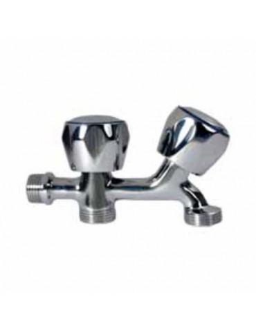 GRIFO LAVADORA DOBLE ROSCA VOLANTE METAL CR.(BL.)