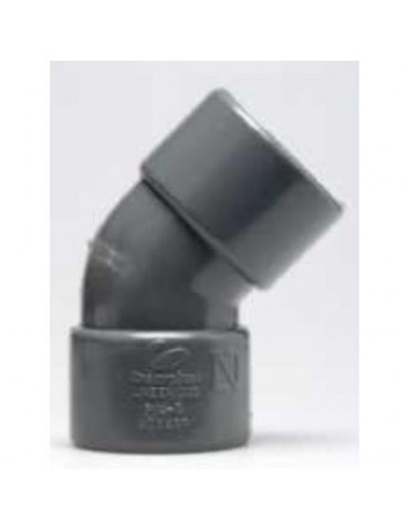 ENLACE CODO 45º HEMBRA PVC EVACUACION 32MM