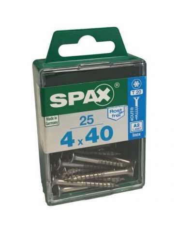 TORNILLO SPAX C/PL TORX INOX. 4.0X40 C/25 UDS