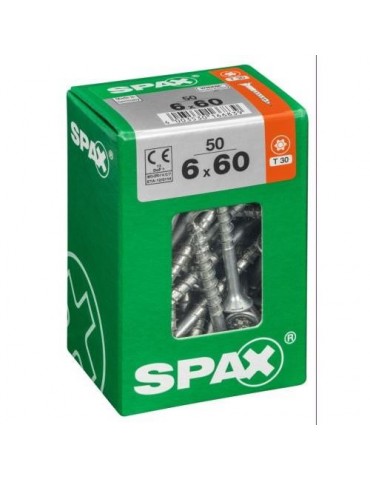 TORNILLO SPAX C/PL TORX WIROX 6.0X60 C/50 UDS