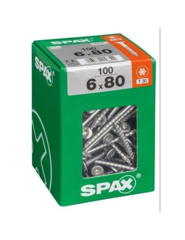 TORNILLO SPAX C/PL TORX WIROX 6.0X80 C/100 UDS