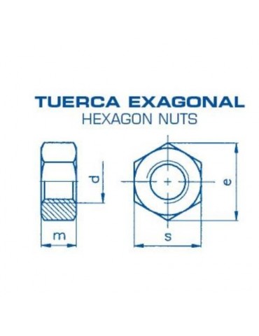 TUERCA EXAGONAL 934 INOX. A-2 14 (CENT.)