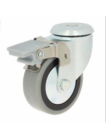 RUEDA CON SOPORTE ARO GOMA 60 CON FRENO 79329