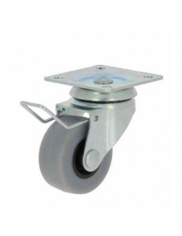 RUEDA CON SOPORTE PLACA ARO GOMA 30 C/FRENO 17283