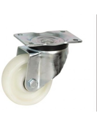 RUEDA CON SOPORTE ARO NYLON 160MM PLACA 75354