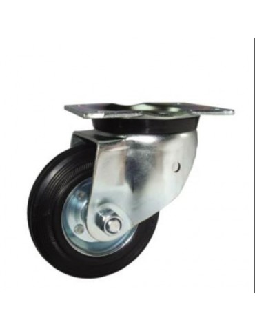 RUEDA C/SOPORTE ARO GOMA/CHAPA 200MM PLACA 75494