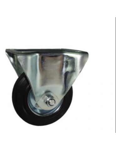 RUEDA C/SOPORTE ARO GOMA/CHAPA 125MM FIJA 75504
