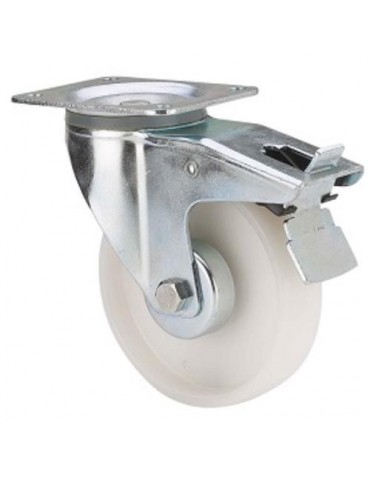 RUEDA GIRATORIA FRENO POLIAMIX BLANCO 80MM