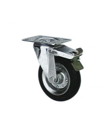 RUEDA GOMA 125 MM. CON FRENO 2-1150