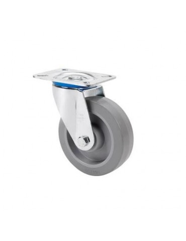 RUEDA GIRATORIA 125 GOMA GRIS ELASTICA 225KG.