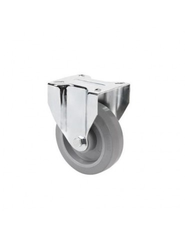 RUEDA FIJA 125 GOMA GRIS ELASTICA 225KG.