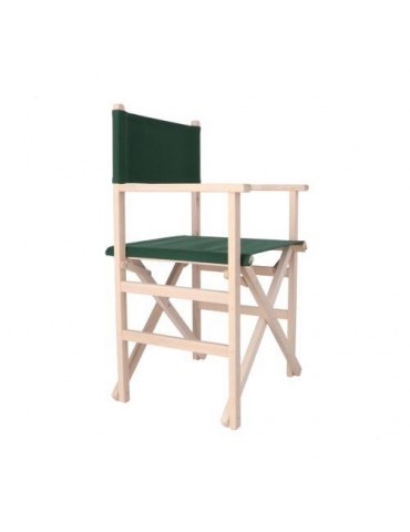SILLON DIRECTOR SIN BARNIZ LONA VERDE OSCURO