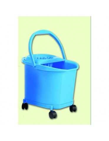 CUBO FREGASUELOS CON RUEDAS AZUL23610