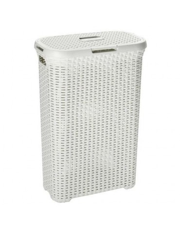 CESTO CON TAPA 40L.NATURAL STYLE BLANCO 193010