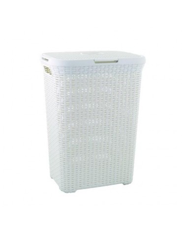 CESTO NATURAL CON TAPA STYLE 60 L. BLANCO 189207