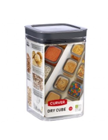 BOTE COCINA DRY CUBE 1,8L GRIS/TRANSPARENTE 234001