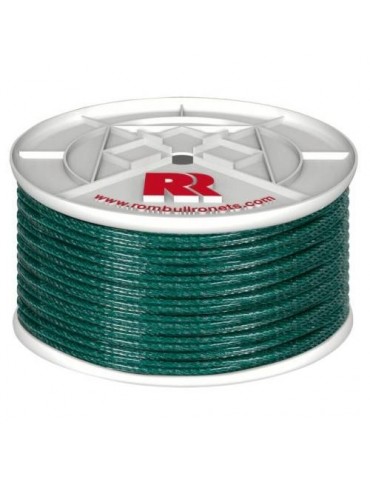 CUERDA CABLE PLASTICO PE. 4 CABOS 5 MM.VERDE 100M.