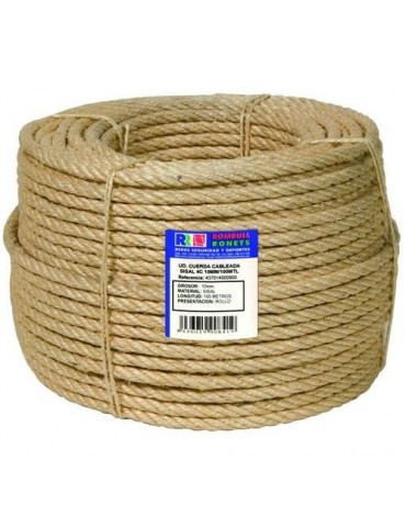 CUERDA CABLEADA SISAL 4 CABOS 8 MM. 100 M.