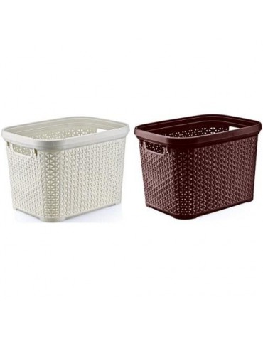 CESTA RATTAN 30 L. PROF. S/TAPA SURTIDO BEIGE/MAR.