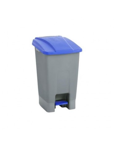 PAPELERA CON PEDAL Y RUEDAS 70L. AZUL 4309