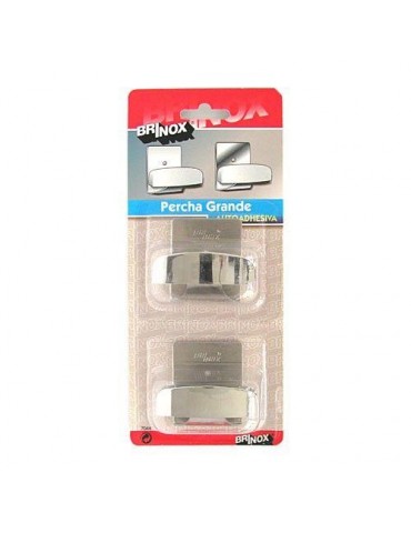 PERCHA GRANDE ADHESIVA CROMO (DISPLAY-2) 7044