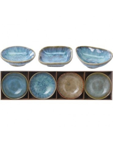 SET 4 BOLS SNACK 4 COLORES ESMALTE FORMAS SURTIDAS