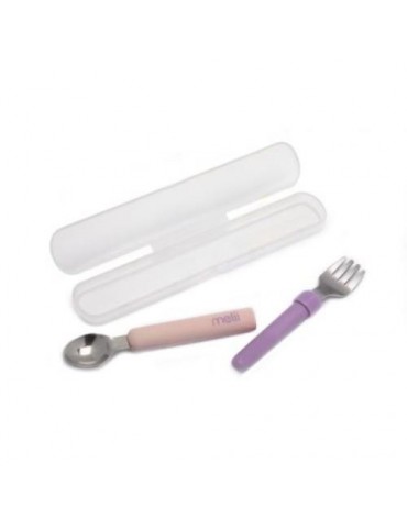 SET CUBIERTO INFANTIL ROSA/MORADO 11100