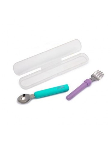 SET CUBIERTO INFANTIL AGUA MARINA/MORADO 11200