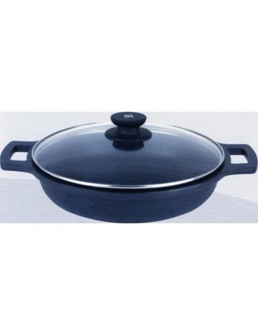 CACEROLA BAJA AL. FUNDIDO CON TAPA CRIS 28 CM.