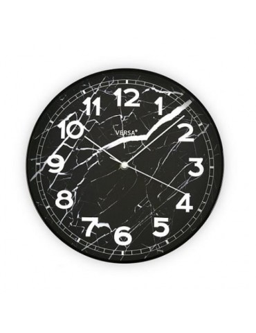 RELOJ ALUMINIO MARMOL NEGRO 31 CM. 18560271