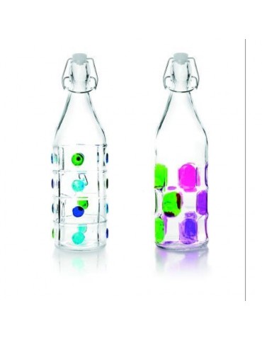 BOTELLA DECORADA CRISTAL 1 L. 740111