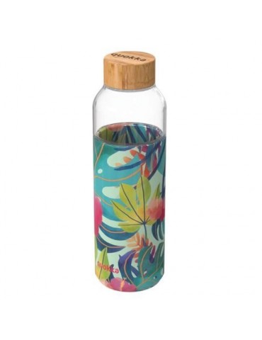 BOTELLA CRISTAL REDONDA CON FUNDA SILICONA 660ML